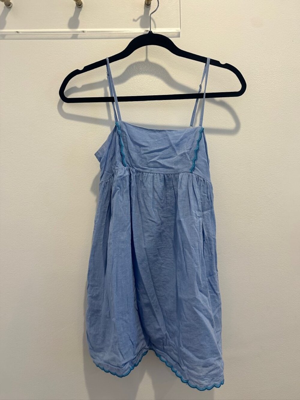 Urban Outfitters Baby Blue Scalloped Mini Dress XS